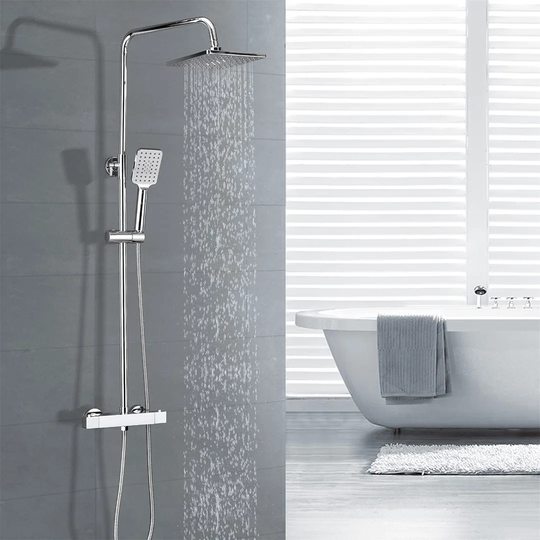 Plemons Thermostatic Shower with Rain Shower Head