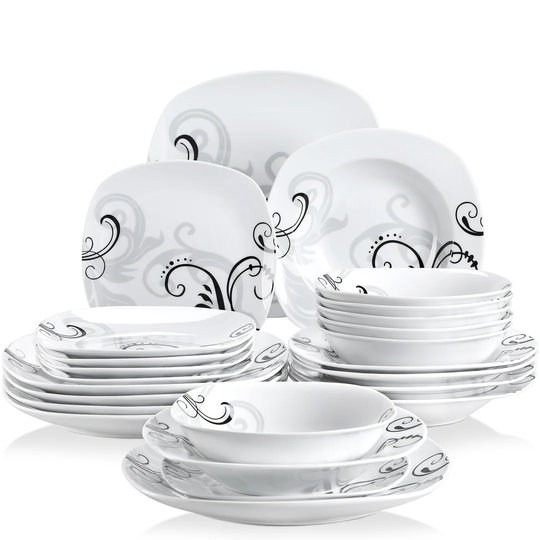 Zoec 24 Piece Dinnerware Set, Service for 6