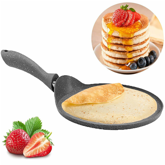GEEZY Pancake Maker Crepe Pan - Non-Stick PFOA Free Frying Pan, Granite, 26 cm