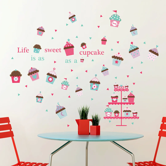 Life is a Sweet Cupcake Wall Sticker