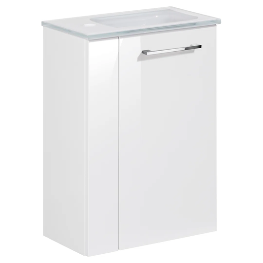 Solid Oak 440mm Wall Mounted Standard Single Vanity