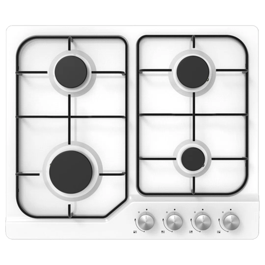 60cm 4 Zone Gas Hob White