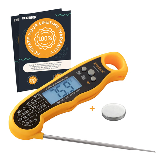 Deiss Pro Ultra Fast Digital Meat & Cooking Waterproof Thermometer with Backlight Display