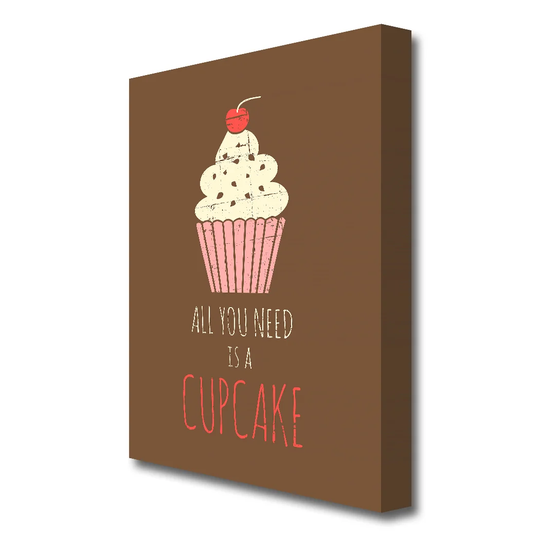 Cupcake 3 Kitchen - Wrapped Canvas Typography Print
