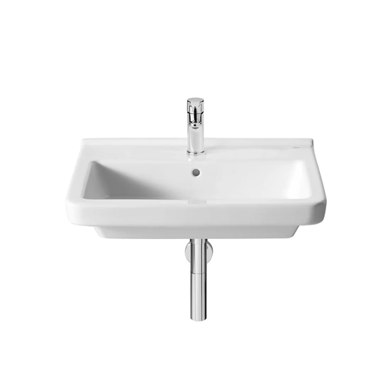 White Ceramic Rectangular Bathroom Sink with Overflow