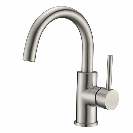 Bathroom Basin Sink Tap, CREA Bathroom Bar Faucet, Cloakroom Small Kitchen Lavatory Sink Mixer Tap in Brushed Stainless Steel