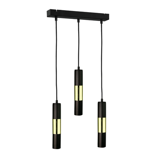 Carron Black/gold 3-light Pendant