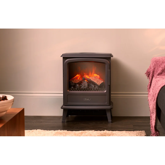 Dimplex Evandale Slate Optimyst Freestanding Electric Stove, Slate Grey