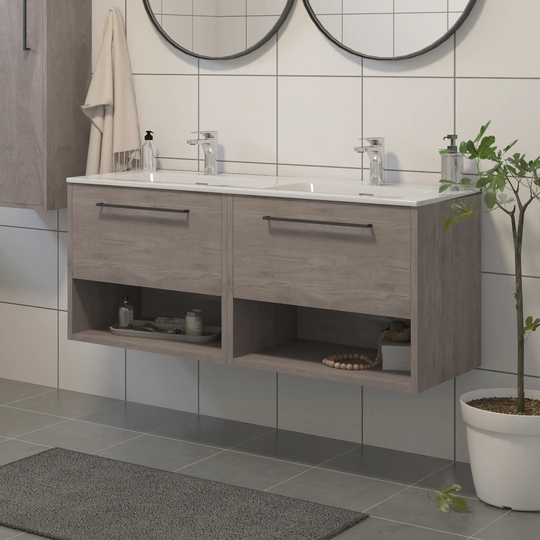 Chevi 1200m Wall Hung Double Vanity Unit