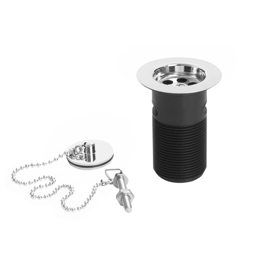 Economy 6.2cm Chain and Stopper Waste Bathroom Sink Drain With Overflow