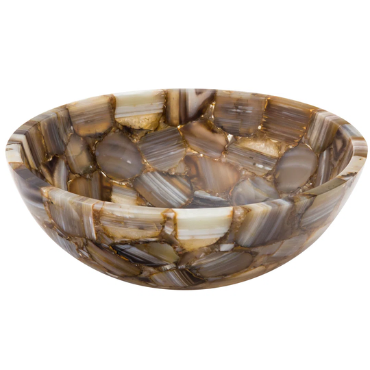 Blaze Agate Stone Circular 420mm Countertop Basin