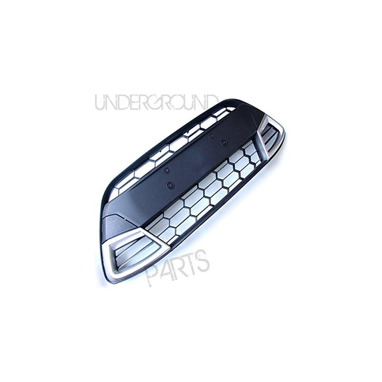 Asian Style Honeycomb Front Bumper Grille with Silver Side Vents to fit Ford Fiesta Mk7 2008 - 2013