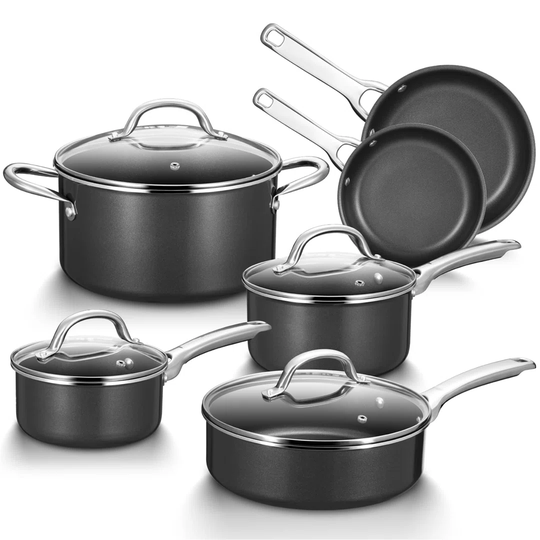 Belfry Kitchen Harman 10 Piece AluminiumNon Stick Cookware Set