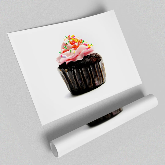 Chocolate Pink Cupcake - Photograph Print on Paper