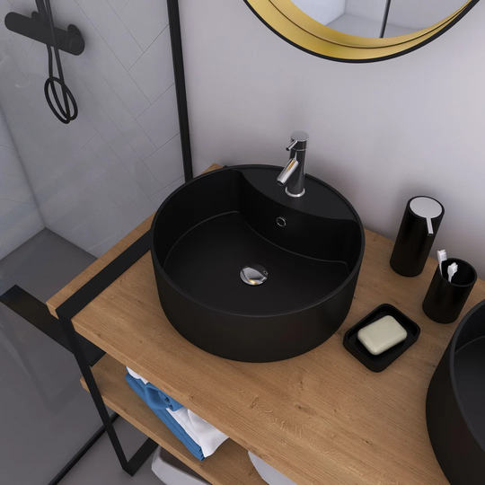 Musso Ceramic Circular Bathroom Sink with Overflow