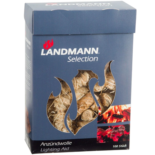 Kaylan Landmann 100 Piece Wood Wool Wax-Soaked Firelighter Set