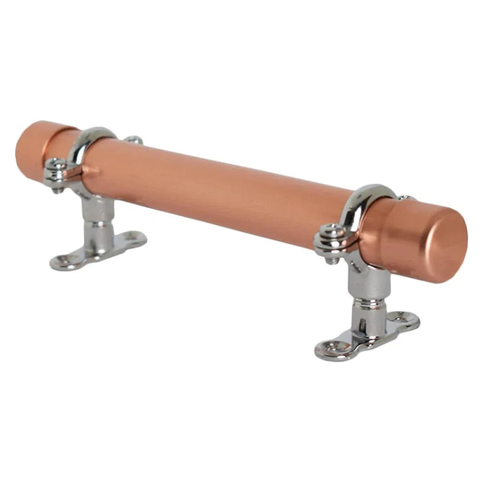Copper Handle With Chrome Brackets (Thick-Bodied)