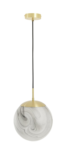 Habitat Tires Alabaster Ceiling Pendant Light -Brushed Brass