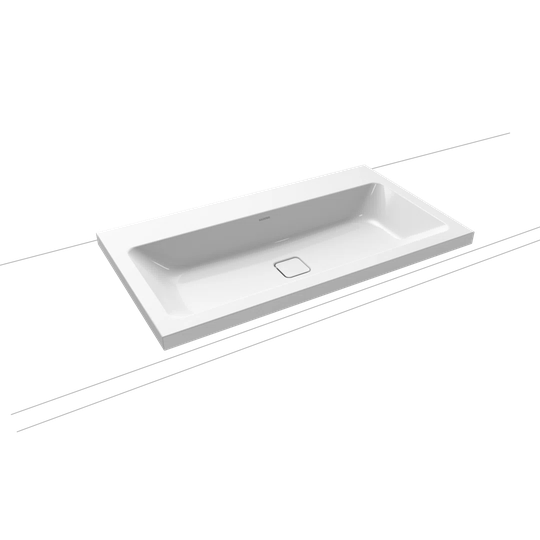 Cold Grey Metal Rectangular Countertop Basin Bathroom Sink