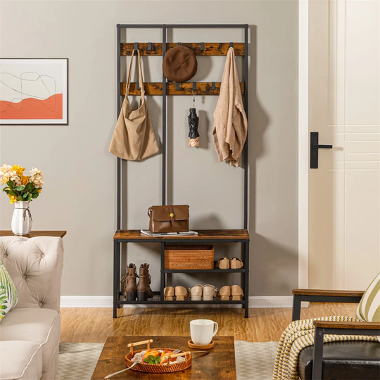 Aaditya Iron 9 - Hook Freestanding Coat Stand Storage