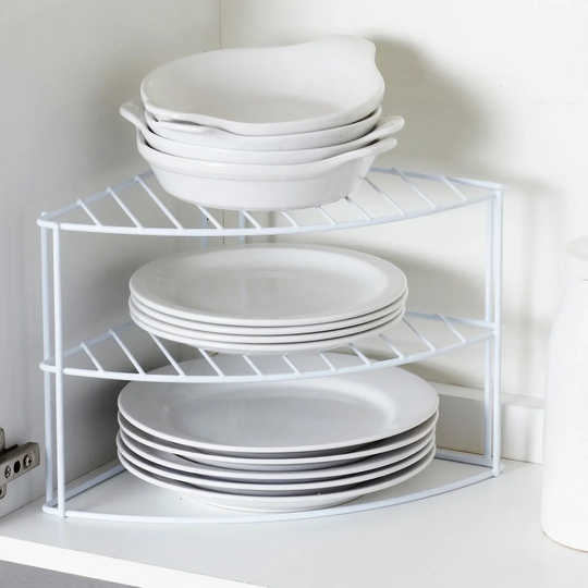 Brookside 3 Tier Corner Cupboard Shelving Rack