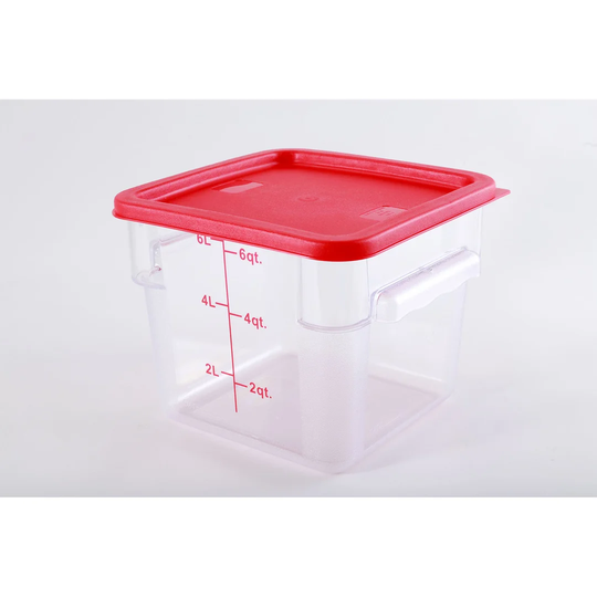 Belfry Kitchen 6 Qt Commercial Grade Square Food Storage Containers With Lids,polycarbonate,clear - Case Of 5