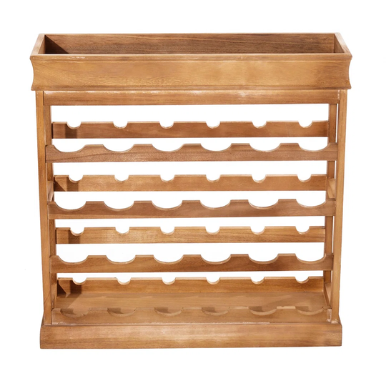 Otoe 24 Bottle Floor Wine Bottle Rack in Brown