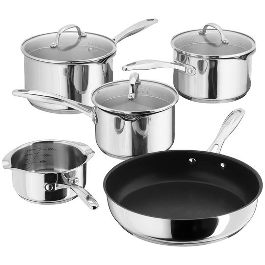 Noe 5 Piece Stainless Steel (18/10) Non Stick Cookware Set