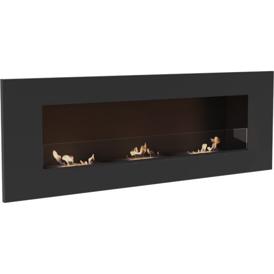 Wall-Mounted Ethanol Fireplace Delta3 Black with Glazing