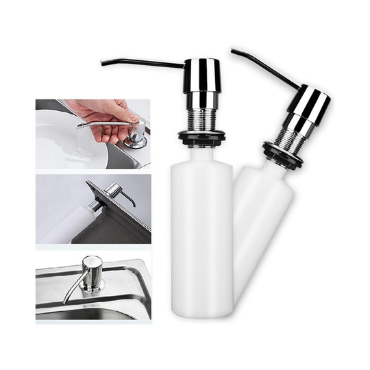 Mountable kitchen soap dispenser pump for sinks