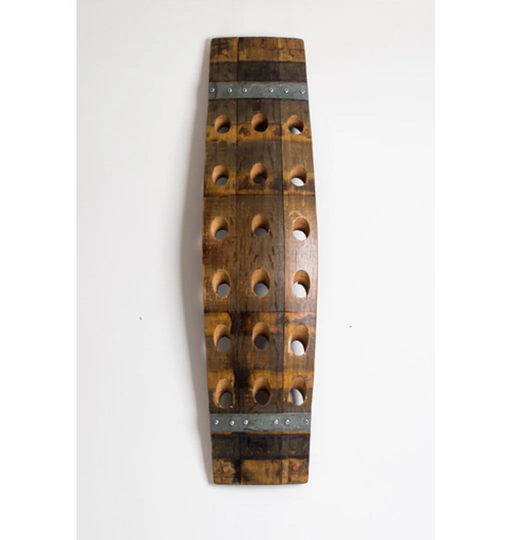 Watertown 18 Bottle Solid Wood Wall Mounted Wine Bottle Rack in Walnut-Brown