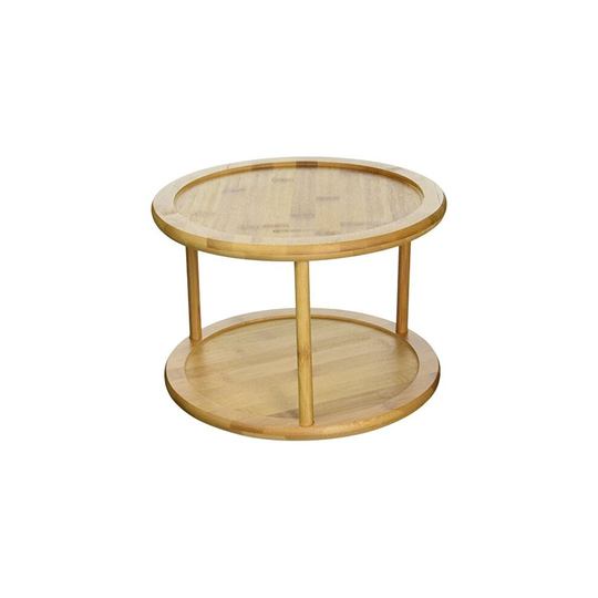 greenco Premium Bamboo 2 Tier Lazy Susan Turntable