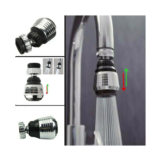 Swivel Water Saving Tap Aerator Faucet Adapter 360 Rotatable Sprayer Attachment