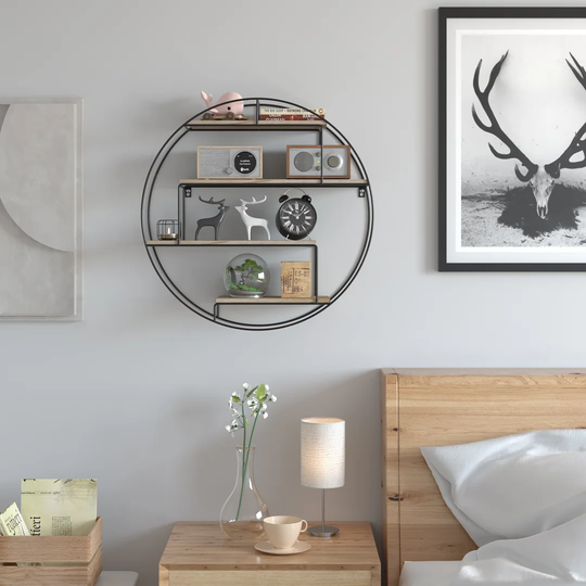 Allemans 4 Piece Circle Floating Shelf