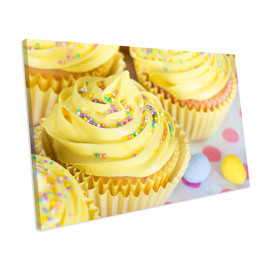 'Yellow Cupcakes Kitchen' Photograph on Canvas