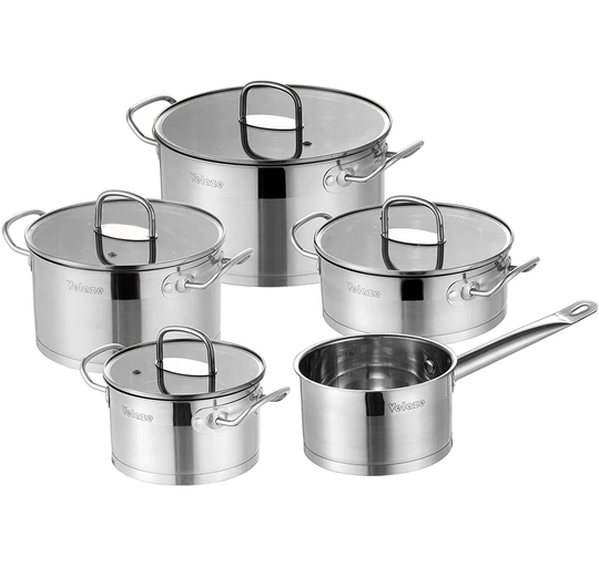 Blue Elephant 5 Pieces Stainless Steel Non Stick Cookware Set