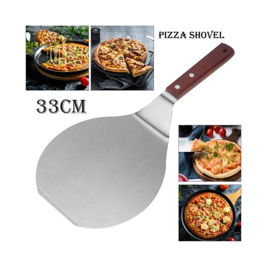 Stainless Steel Pizza Bakers Peel Shovel Paddle Tray Wooden Handle