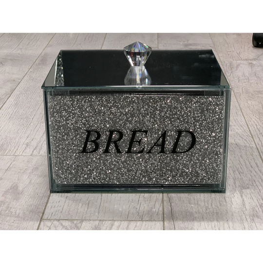 Tipton Crushed Diamond Crystal Mirrored Bread Bin