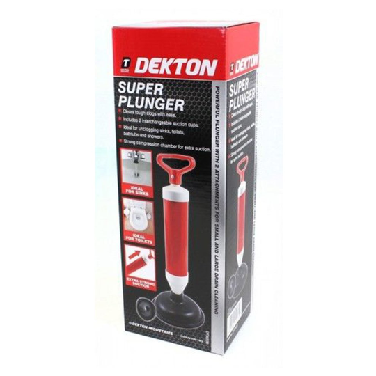 Dekton Drain Buster Super Plunger Toilet Sink Unblock Sucker Bath Tub Shower