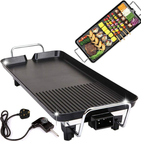 (Smokeless Teppanyaki Table Grill Pan Adjustable Temperature Smokeless Barbecue Hot Plate XL(67x29.5x8.5cm)) Electric Teppanyaki Table Top Non-Stick