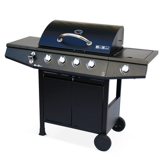 Aleppo Dakota Fields 5 - Burner Free Standing Liquid Propane Gas Grill with Side Burner and Cabinet