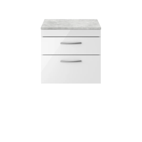 600Mm Wall Hung Vanity With Grey Worktop