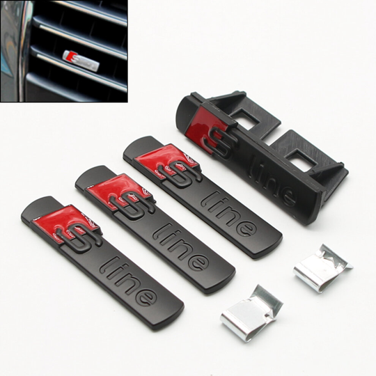 Black S LINE GRILL GRILLE REAR EMBLEM BADGE FOR AUDI A1 A2 A3 S3 A4 S4