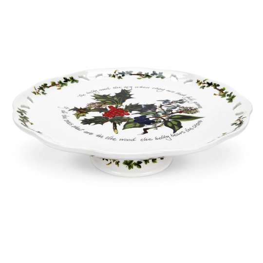 The Holly and the Ivy Footed Cake Stand