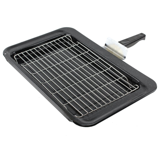 SPARES2GO Complete Grill Pan Tray Rack & Handle for Rangemaster Oven Cooker (445 x 276mm) - Fitment List A
