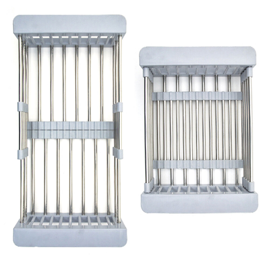 Haven Stainless Steel Retractable Kitchen Sink Rinse Basket Shelf - Grey