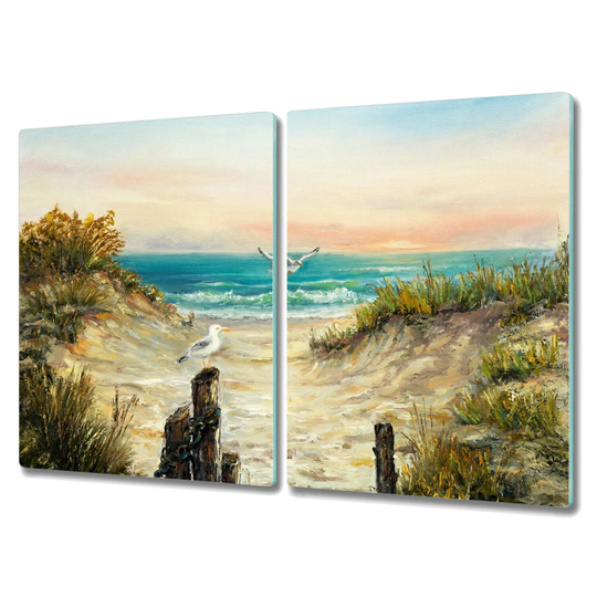 Panama Tempered Glass Sea Birds Chopping Board