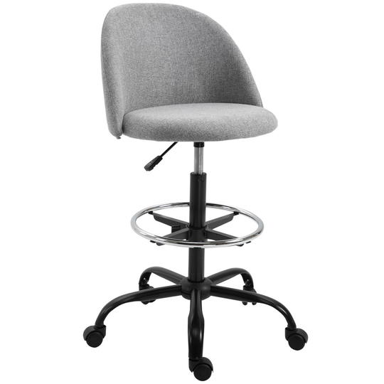 Vinsetto 97cm Draughtsman Padded Chair Home Office Ergonomic 5 Wheels