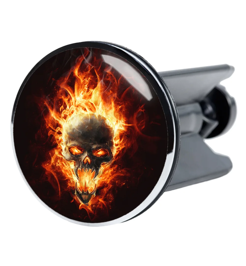 Skull in Flames 4cm Drain Stopper Bathroom Sink