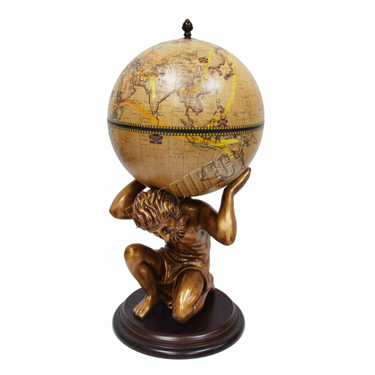 (Bronze) WestWood Vintage Globe Mini Bar Atlas Wine Drink Cabinet Antique Storage Bottle